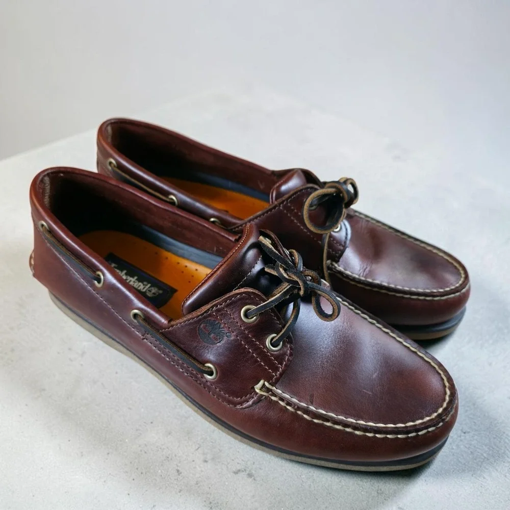Timberland Classic 2-Eye Boat Shoes Brown Leather Deck ShoeYacht 25077 Size 11.5